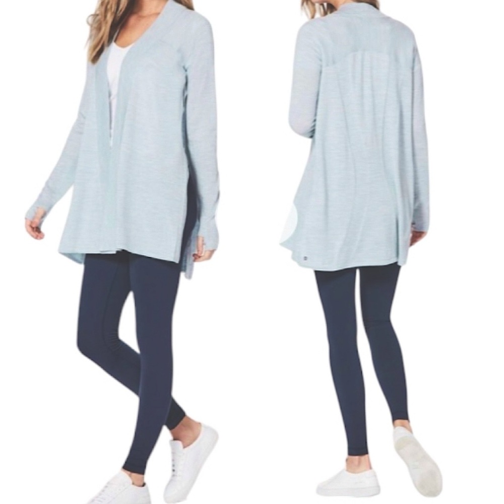 NWOT Lululemon 💯 Marino Wool Blissful Zen Light Blue Cárdigan Size 6
